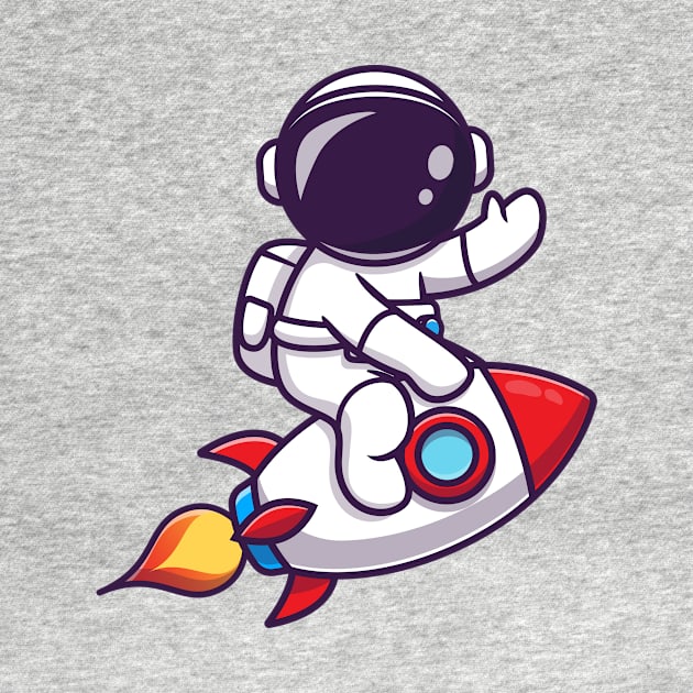 Cute Astronaut on Rocket - Rocket Man by info@dopositive.co.uk